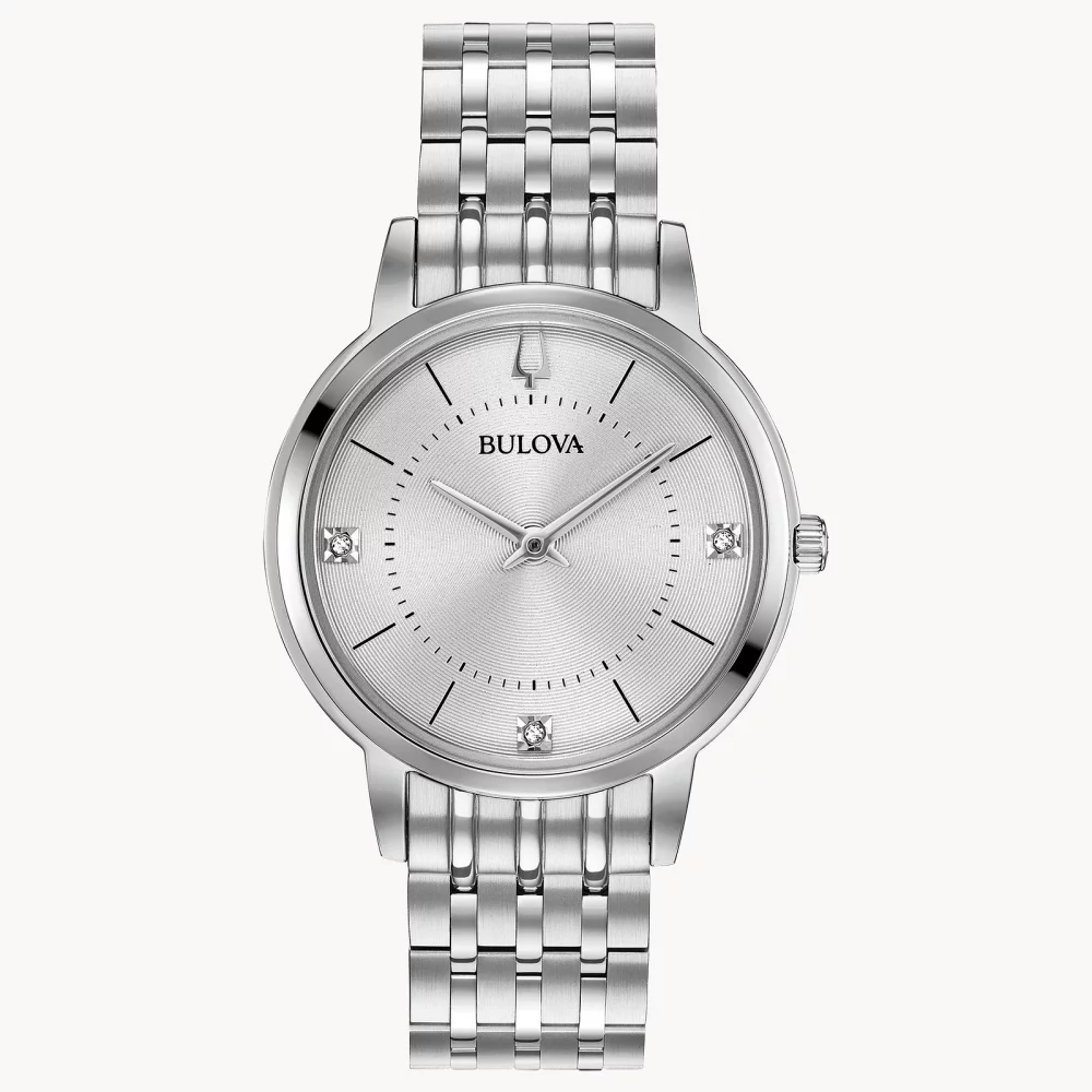 Bulova® Classic Collection Women's Silver Watch w/Diamonds