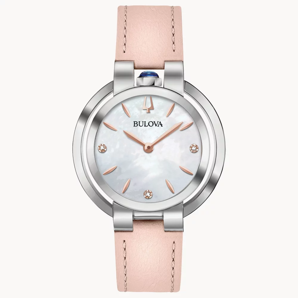 Bulova® Rubaiyat Collection Women's Silver Watch w/Leather Strap