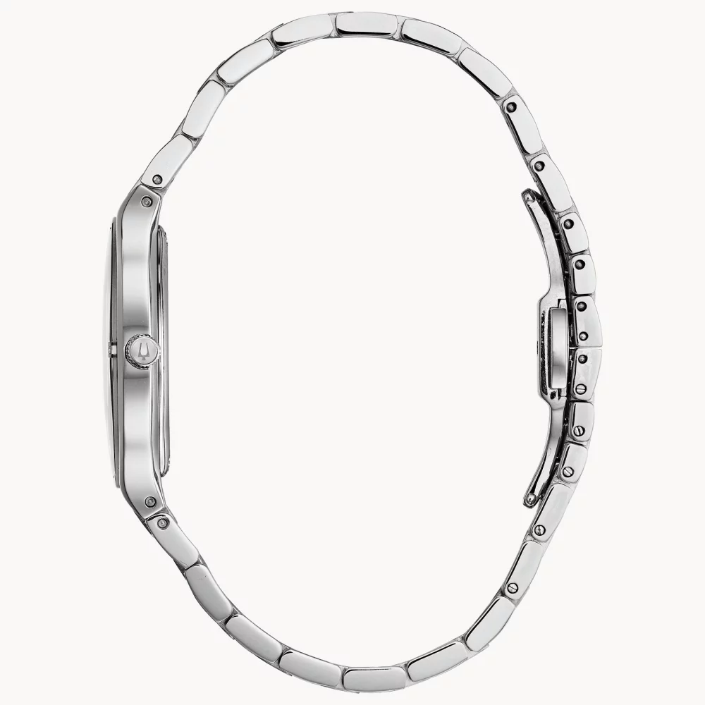 Bulova® Modern Collection Women's Silver Futuro Watch w/Black Mother Of Pearl Dial (32 Mil)