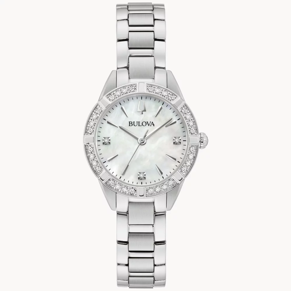 Montre Bulova® Classic Collection pour femmes, modèle Sutton en argent avec diamants