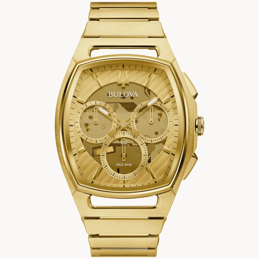 Bulova® CURV Collection Men's Gold Tonneau Watch