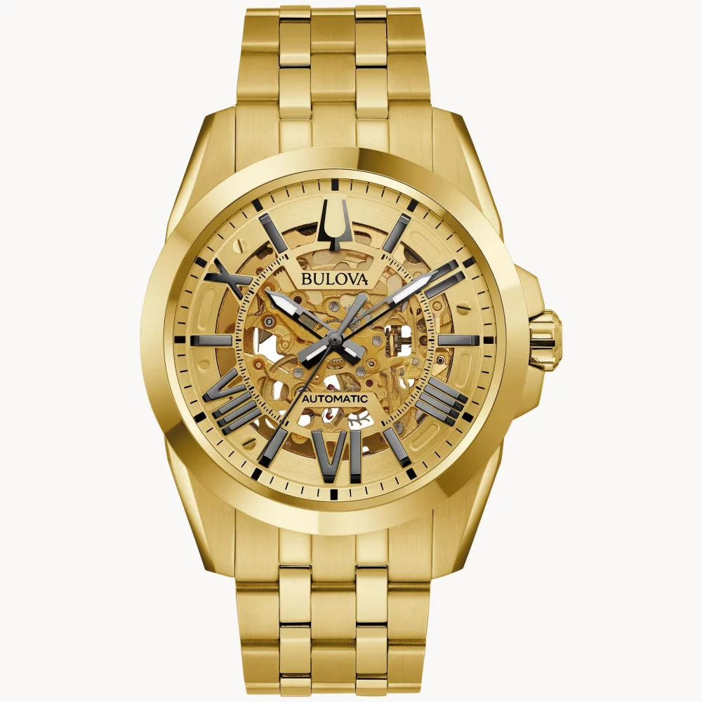 Bulova® Classic Collection Men's Gold Sutton Automatic Watch w/Black Accents