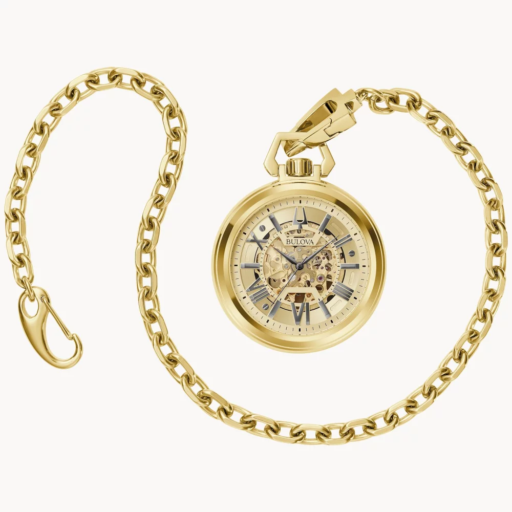 Montre de poche mécanique Bulova® Classic Collection pour homme, modèle Sutton en or.