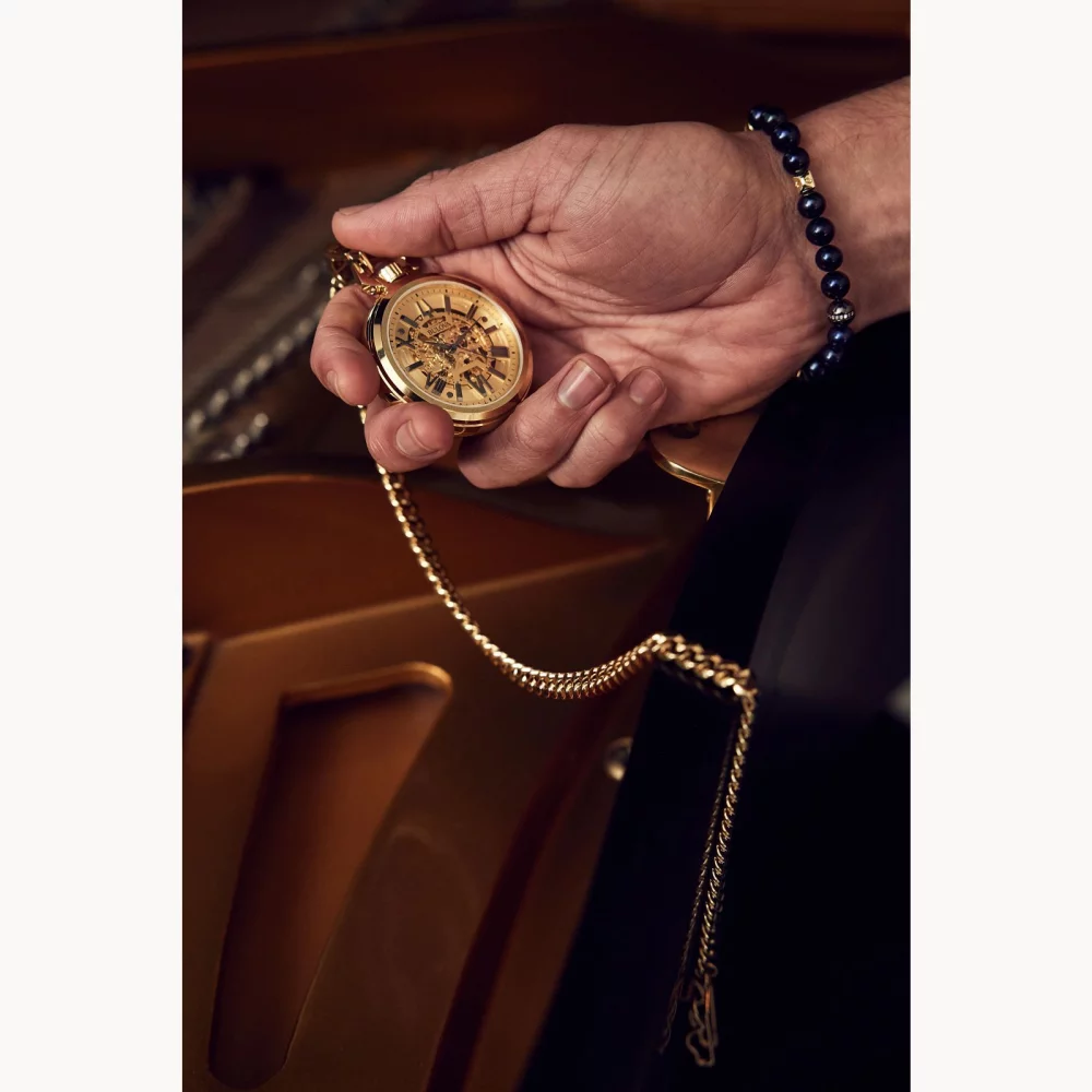 Bulova® Classic Collection Men's Gold Sutton Mechanical Pocket Watch