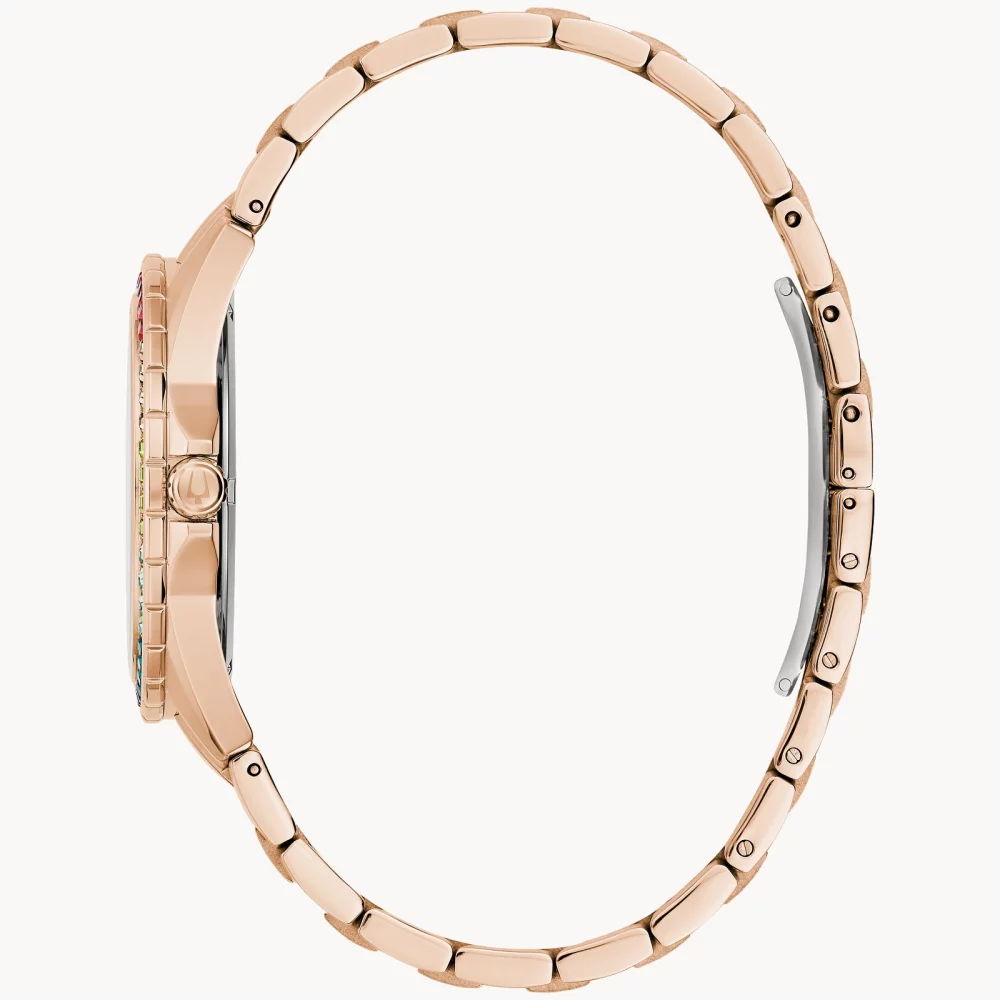 Bulova® Crystal Collection Men's Rose Gold Phantom Watch w/Rainbow Crystals