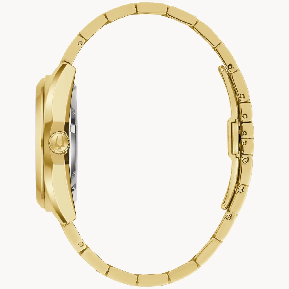 Bulova® Classic Collection Men's Gold Automatic Surveyor Watch w/Gold Open Aperture Dial