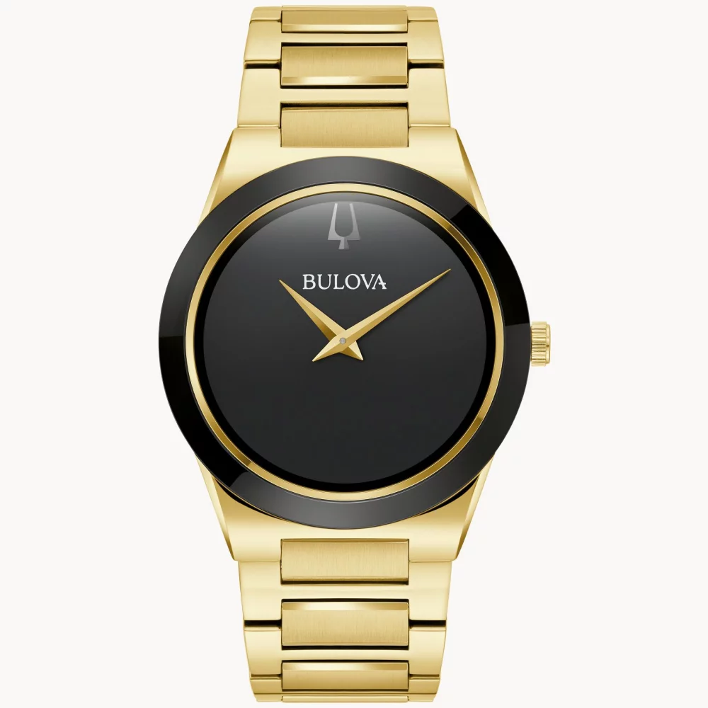Bulova® Modern Collection Men's Gold Millennia® Watch w/Round Black Dial