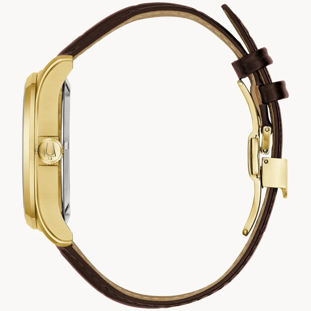 Montre automatique Bulova® Classic Collection pour homme en or Wilton avec cadran de carte du monde