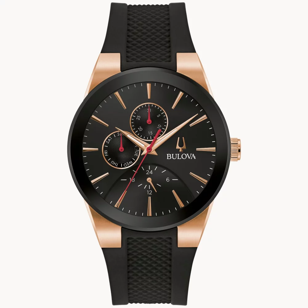 Montre Bulova® Modern Collection Millennia® pour hommes avec accents en or rose.