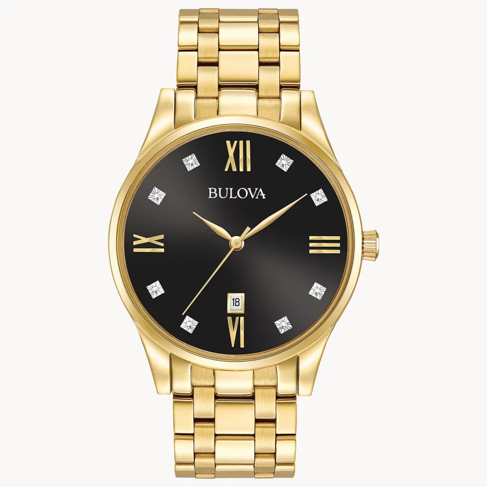 Bulova® Classic Collection Men's Gold Watch w/Diamonds