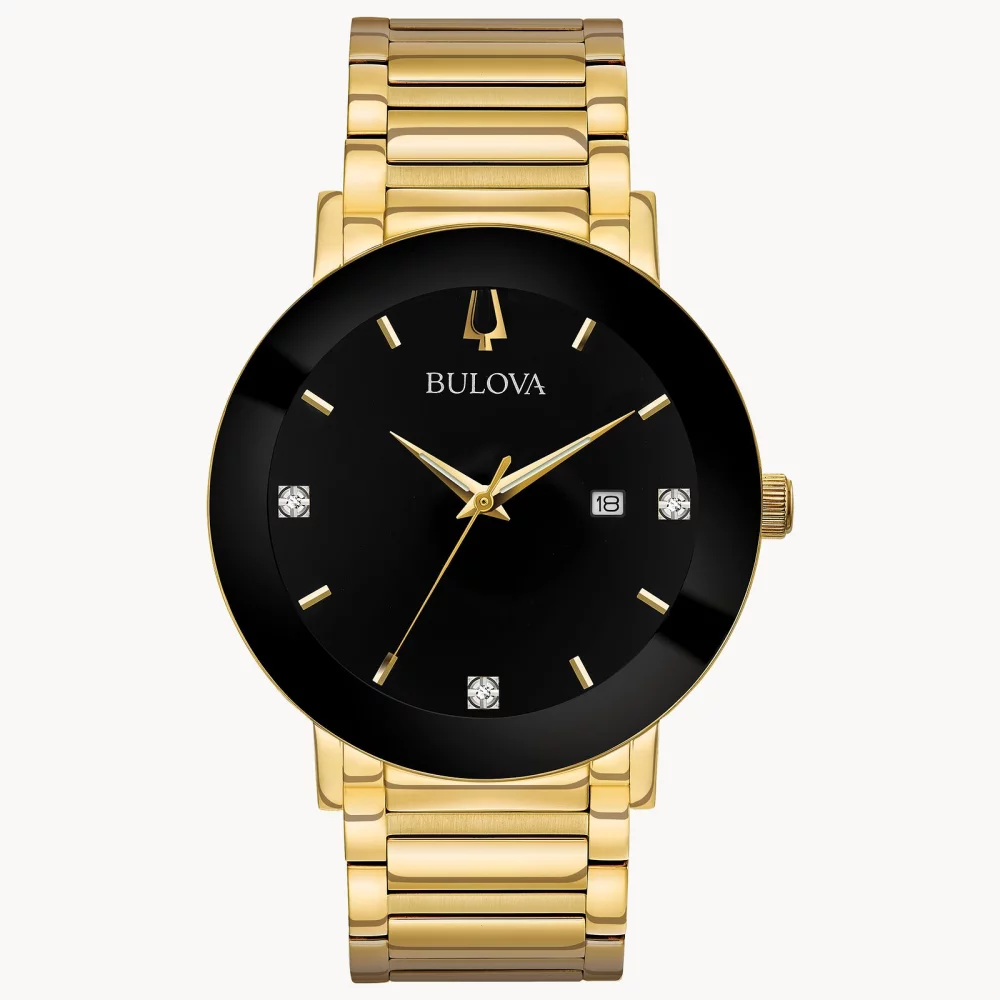 Bulova® Modern Collection Men's Gold Futuro Watch w/Round Black Dial