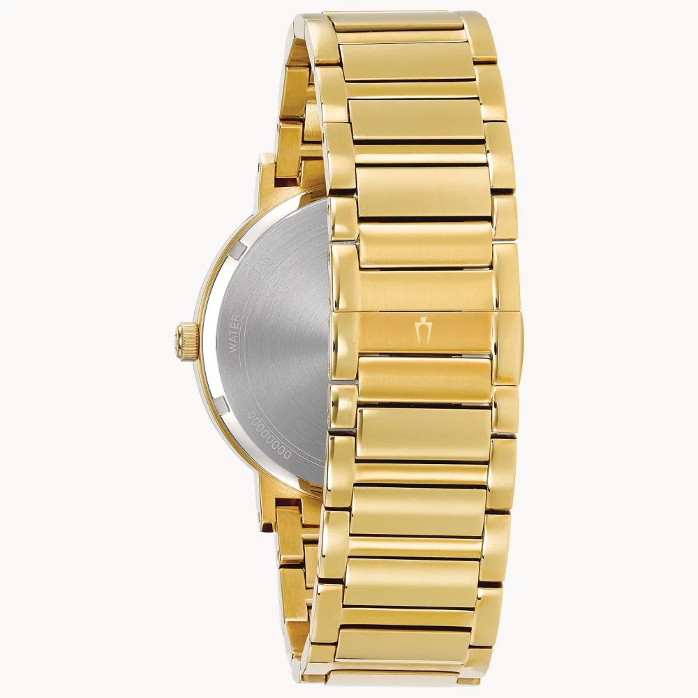 Montre Bulova® Modern Collection pour hommes en or avec cadran noir rond
