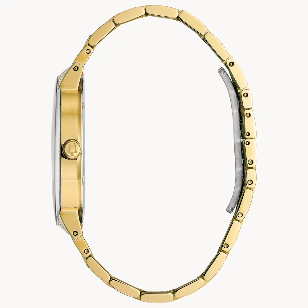 Montre Bulova® Modern Collection pour hommes en or avec cadran noir rond