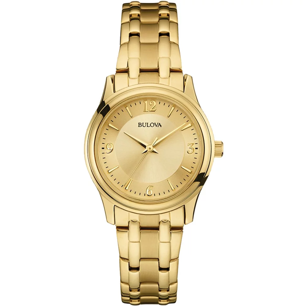 Montre pour femme de la collection Corporate en acier inoxydable doré avec cadran champagne à motif rond.