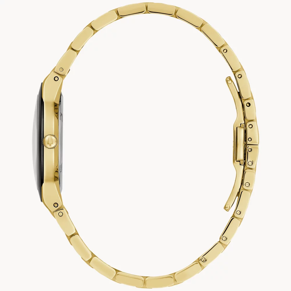 Montre Bulova® Modern Collection Millennia® pour femmes en or avec cadran rond noir.