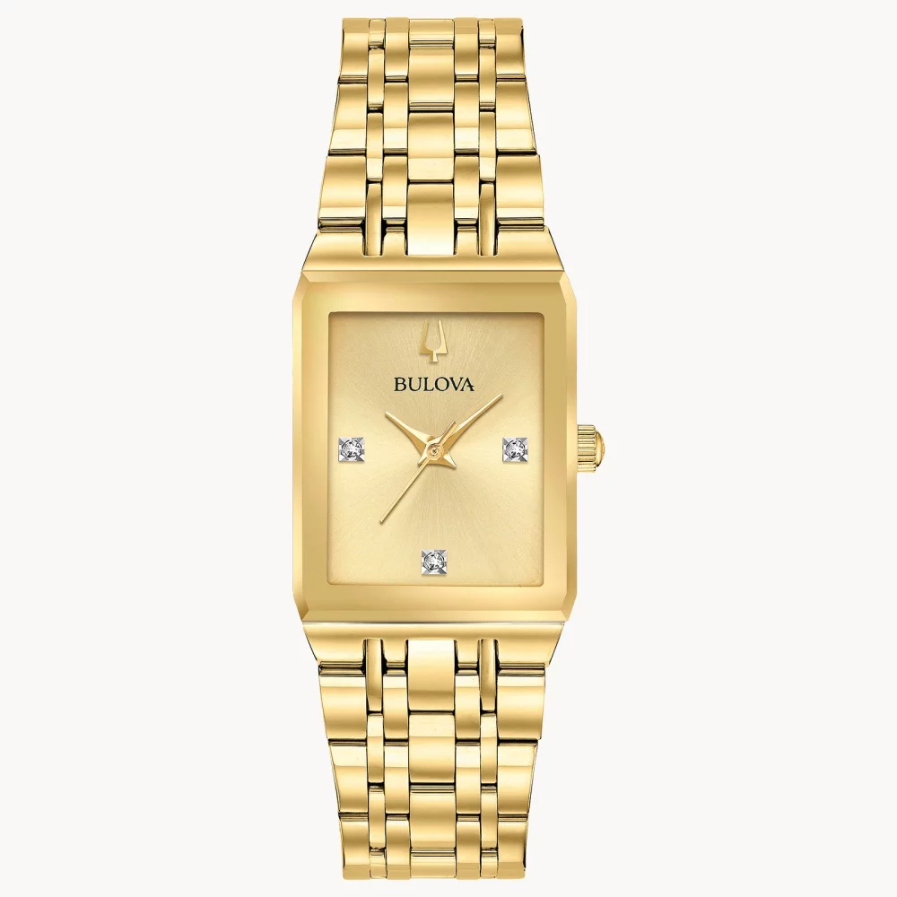 Montre Bulova® Modern Collection pour femme en or, modèle Quadra.