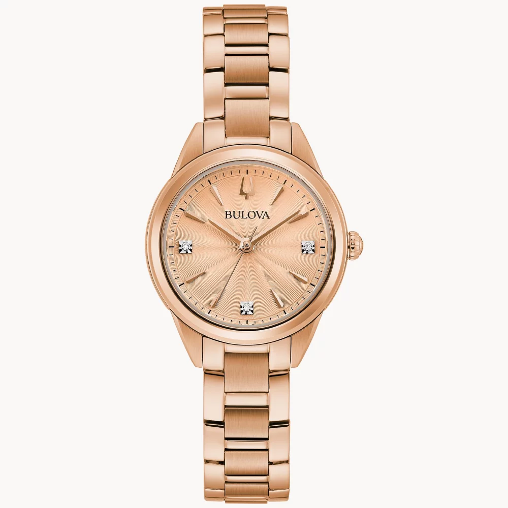 Montre Bulova® Classic Collection pour femmes en or rose Sutton avec diamants
