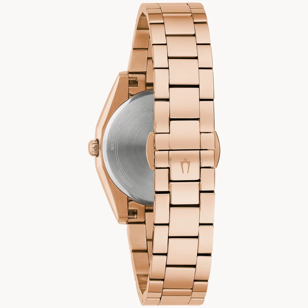 Montre Bulova® Classic Collection pour femmes en or rose avec cadran gris rond