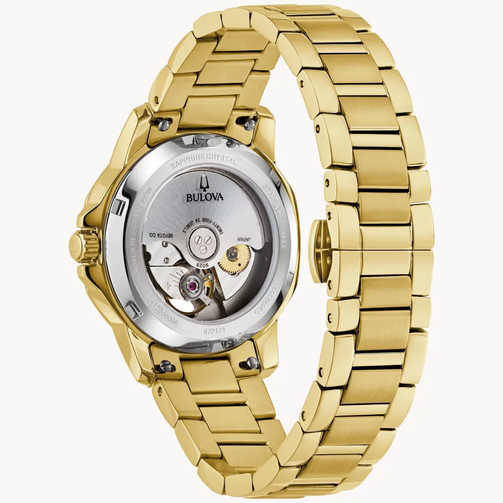 Bulova® Marine Star® Collection Women's Gold Automatic Watch w/Mother Of Pearl Dial