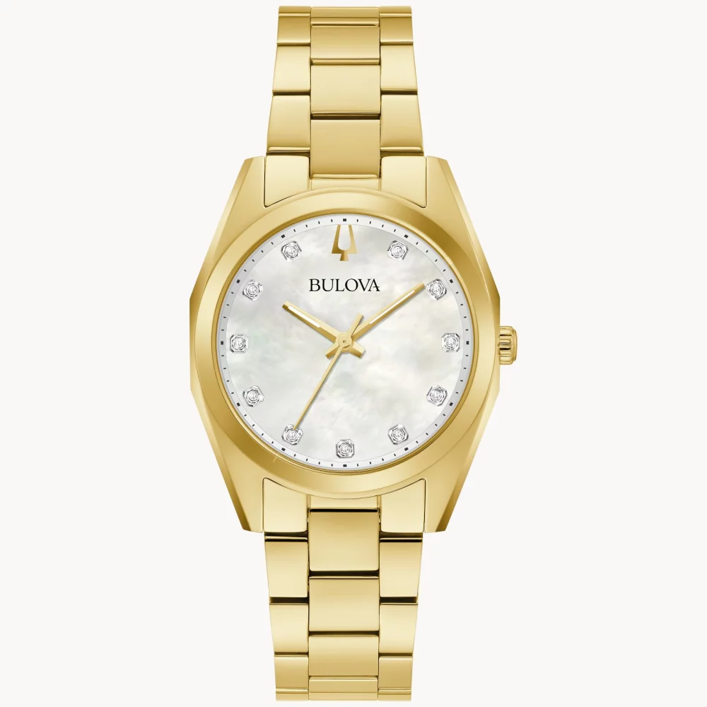 Montre Bulova® Classic Collection pour femmes, modèle Surveyor en or avec cadran en nacre.