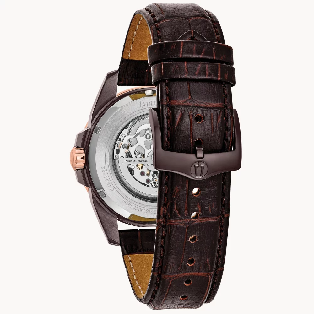 Montre automatique Bulova® Classic Collection pour hommes en or rose Sutton avec cadran rond en or rose.