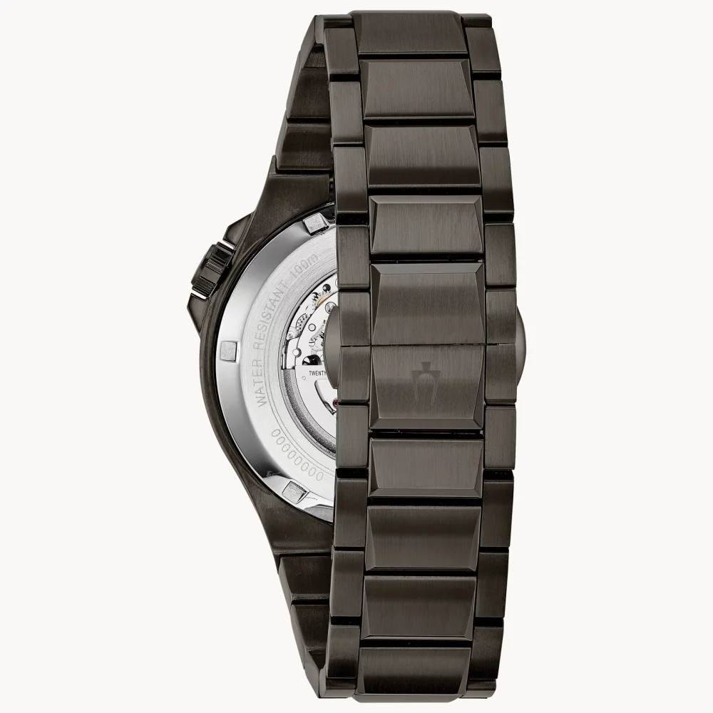 Montre automatique pour homme de la collection Bulova® Maquina en gris métal gun.