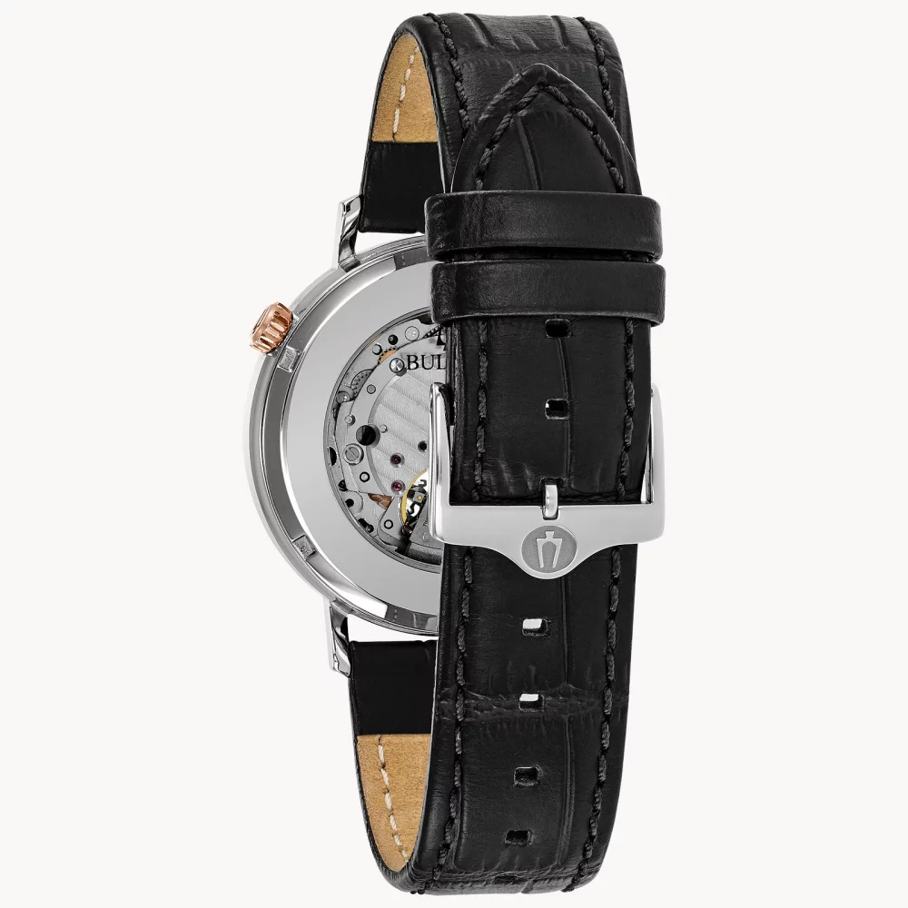 Bulova® Classic Collection Men's Silver Aerojet Automatic Watch w/Rose Gold Accents