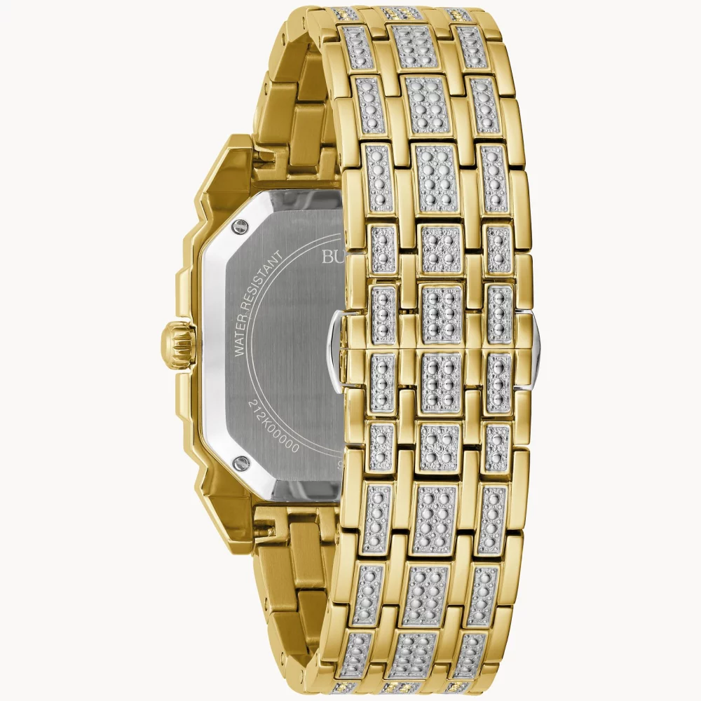 Bulova® Crystal Collection Men's Gold Octava Watch w/Angular Shaped Dial