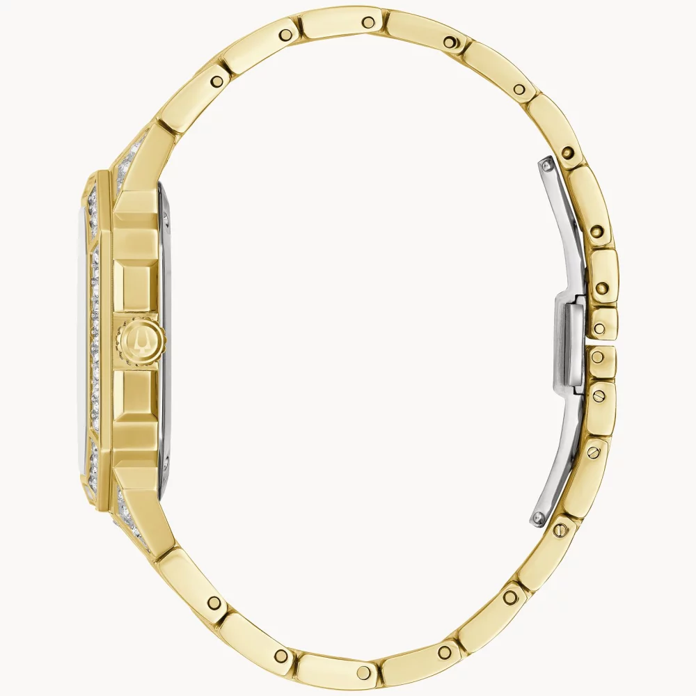 Bulova® Crystal Collection Men's Gold Octava Watch w/Angular Shaped Dial