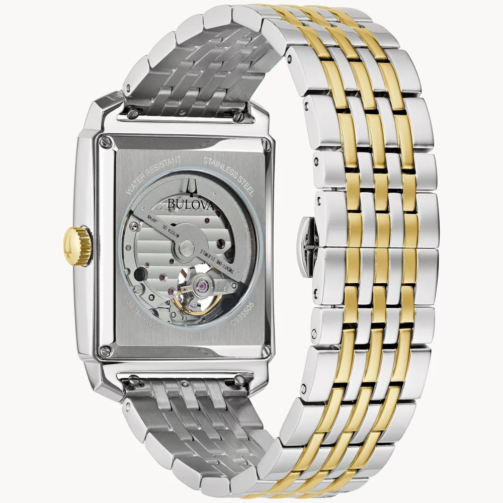 Bulova® Classic Collection Men's Sutton Automatic Watch w/Rectangular Gold Dial