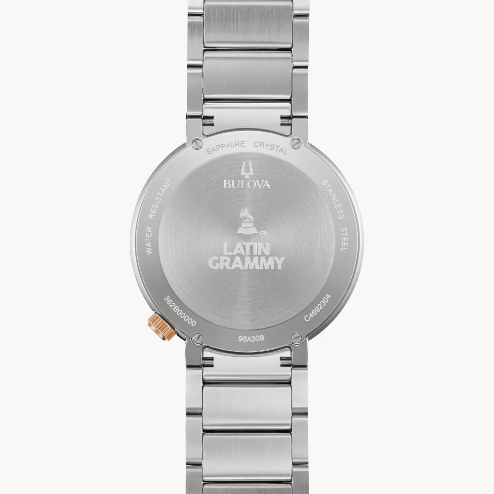 Bulova® Latin GRAMMY® Collection Men's Silver Watch w/Round Grey Dial