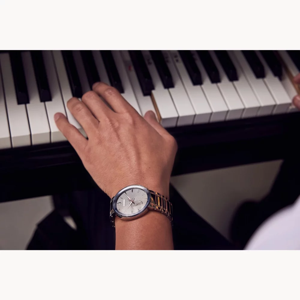 Bulova® Latin GRAMMY® Collection Men's Silver Watch w/Round Grey Dial