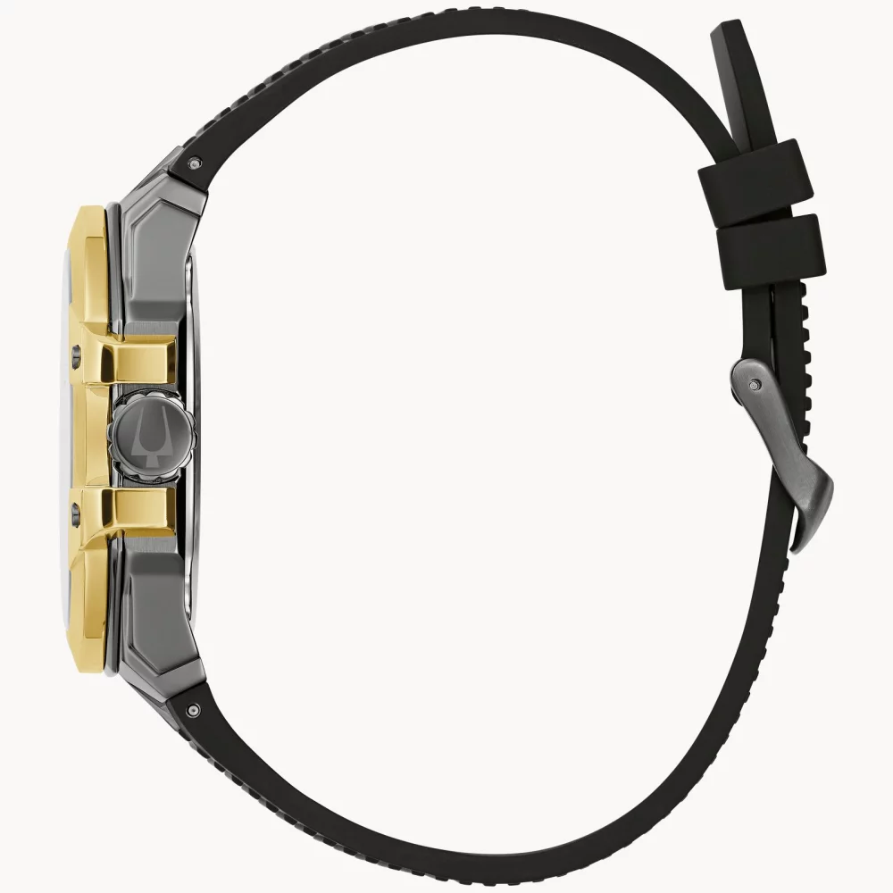 Bulova® Marc Anthony Collection Men's Gold Automatic Maquina Watch w/Black Silicone Strap