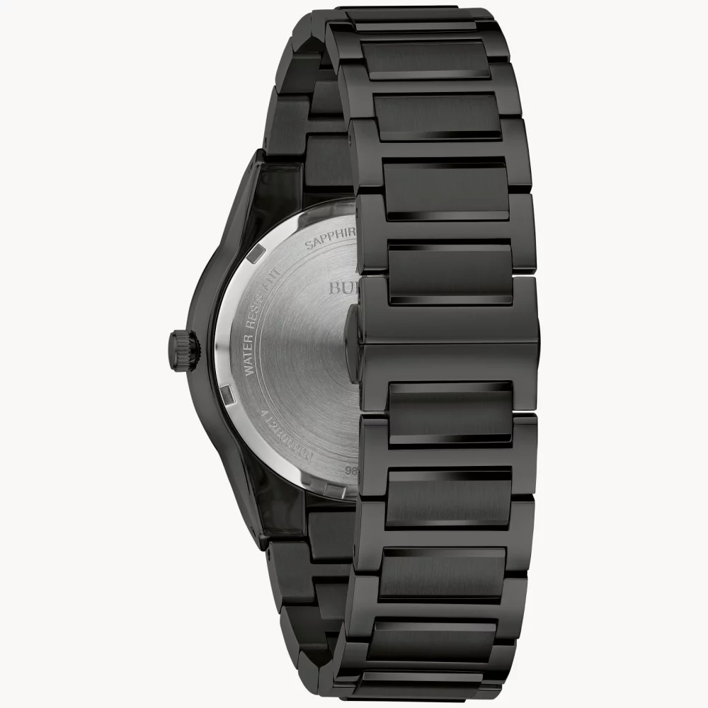 Montre Bulova® Modern Collection Millennia® pour hommes en noir avec accents dorés.