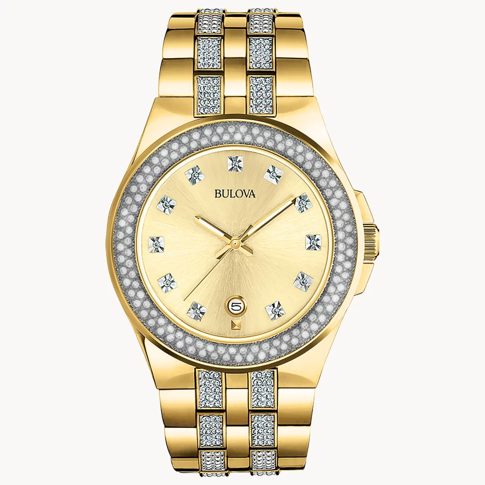 Montre Bulova® Crystal Collection pour homme, modèle Gold Phantom
