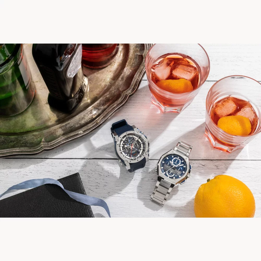 Montre Bulova® Icon Collection pour hommes en argent avec bracelet en polyuréthane