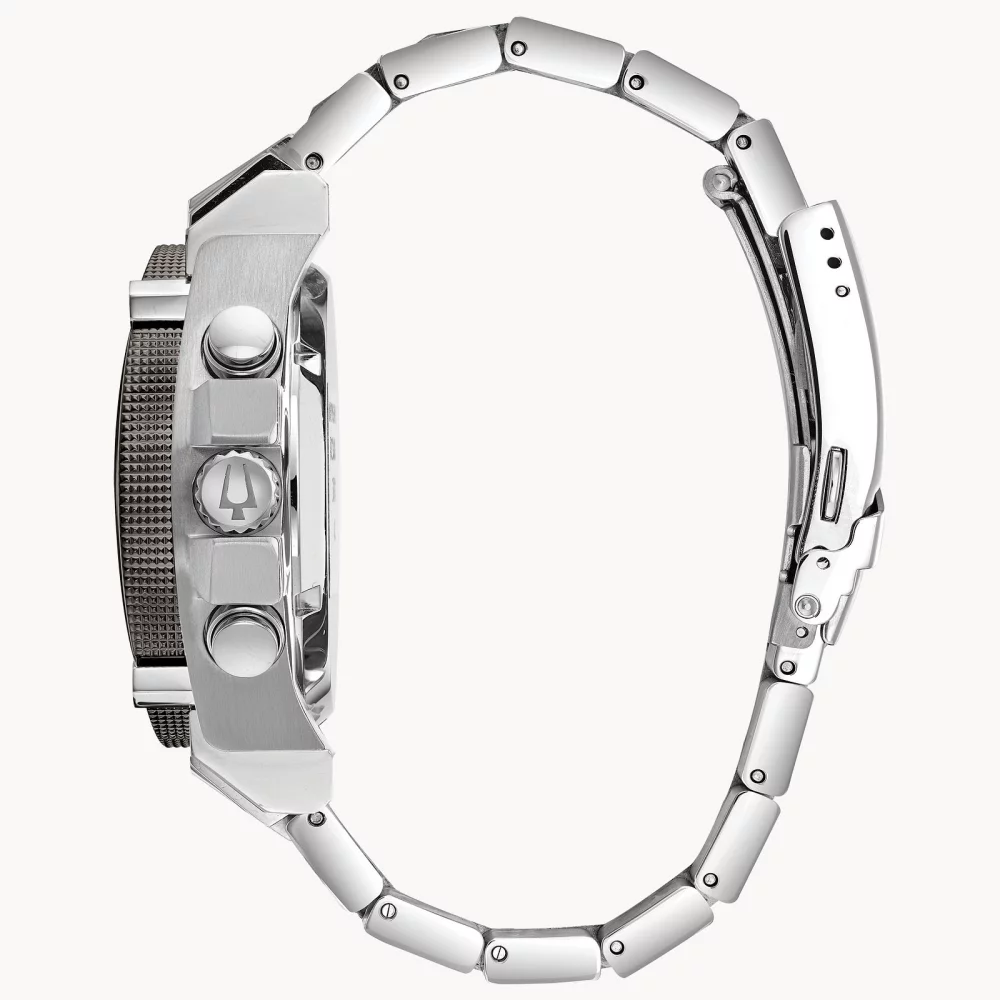 Montre Bulova® Icon Collection pour hommes en argent avec cadran rond gris Precisionist