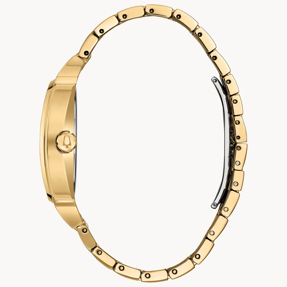 Bulova® Crystal Collection Men's Gold Phantom Watch w/Cushion Dial