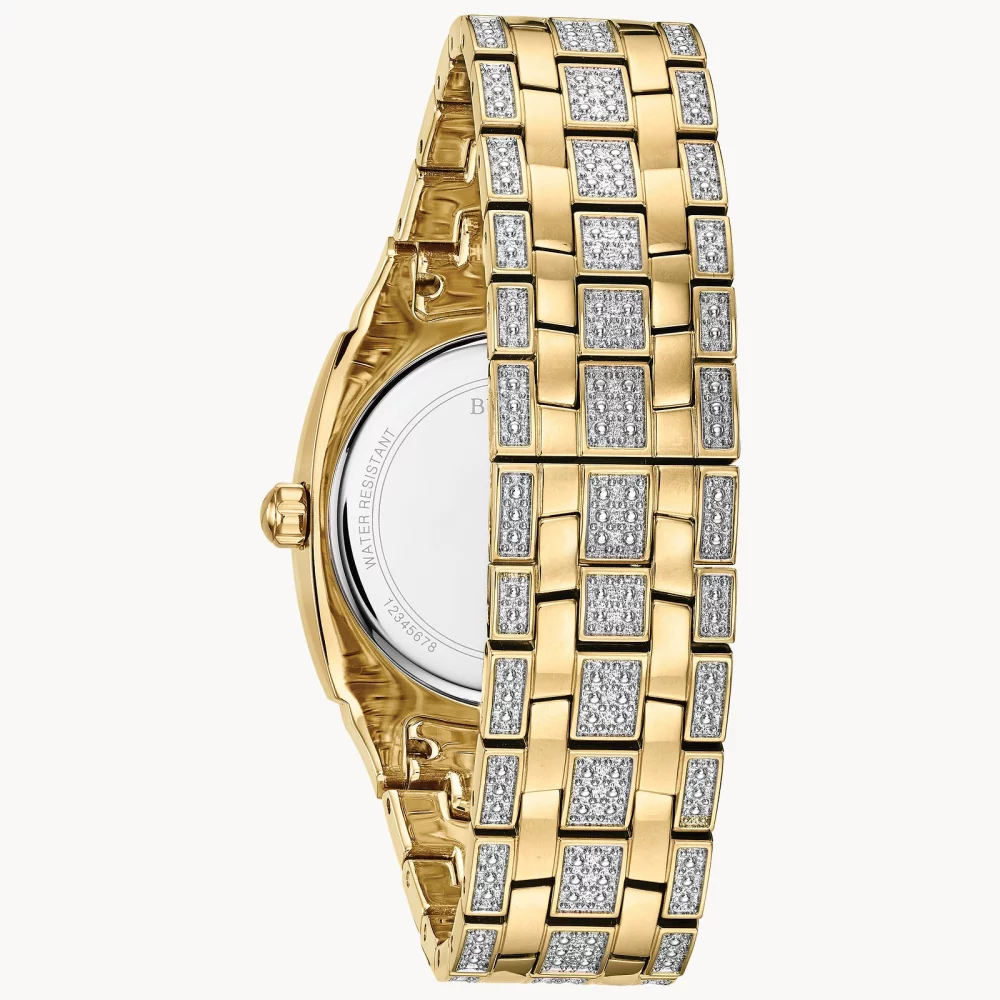 Bulova® Crystal Collection Men's Gold Phantom Watch w/Cushion Dial