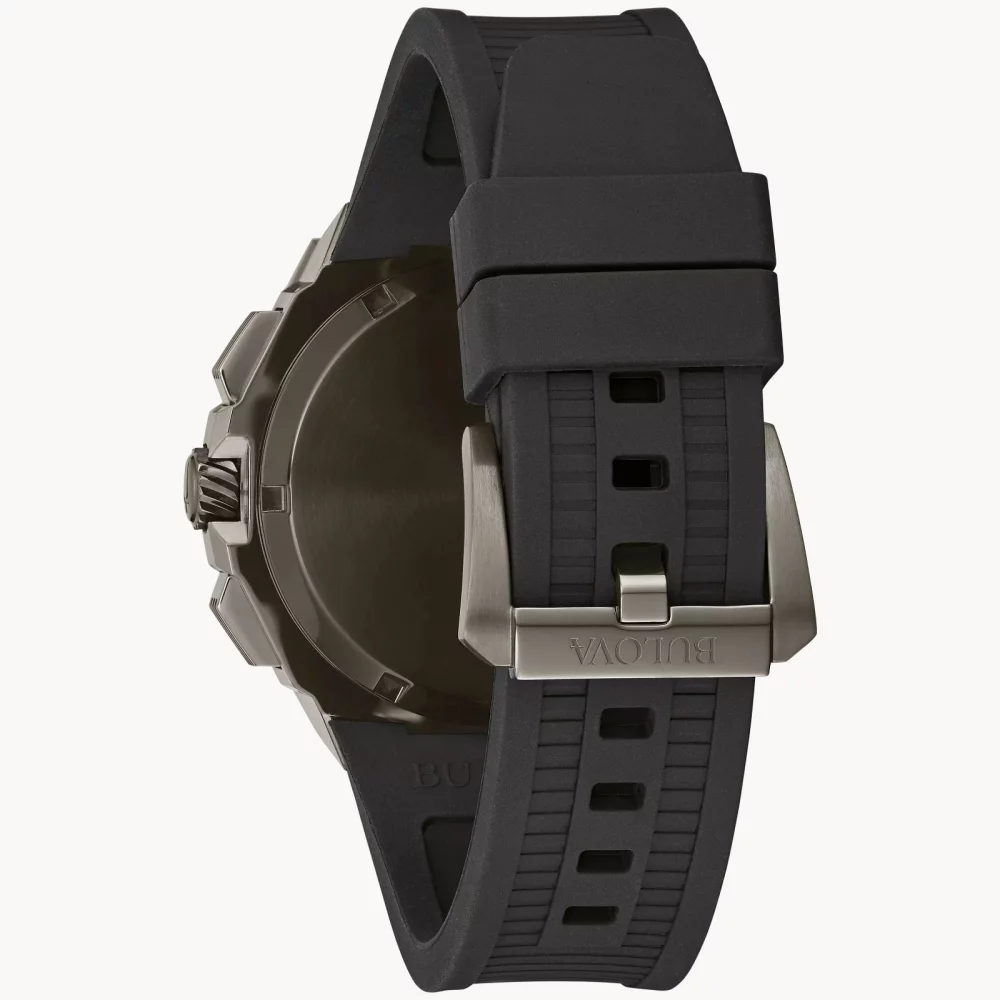 Montre grise pour homme de la collection Bulova® Series X avec bracelet en caoutchouc.