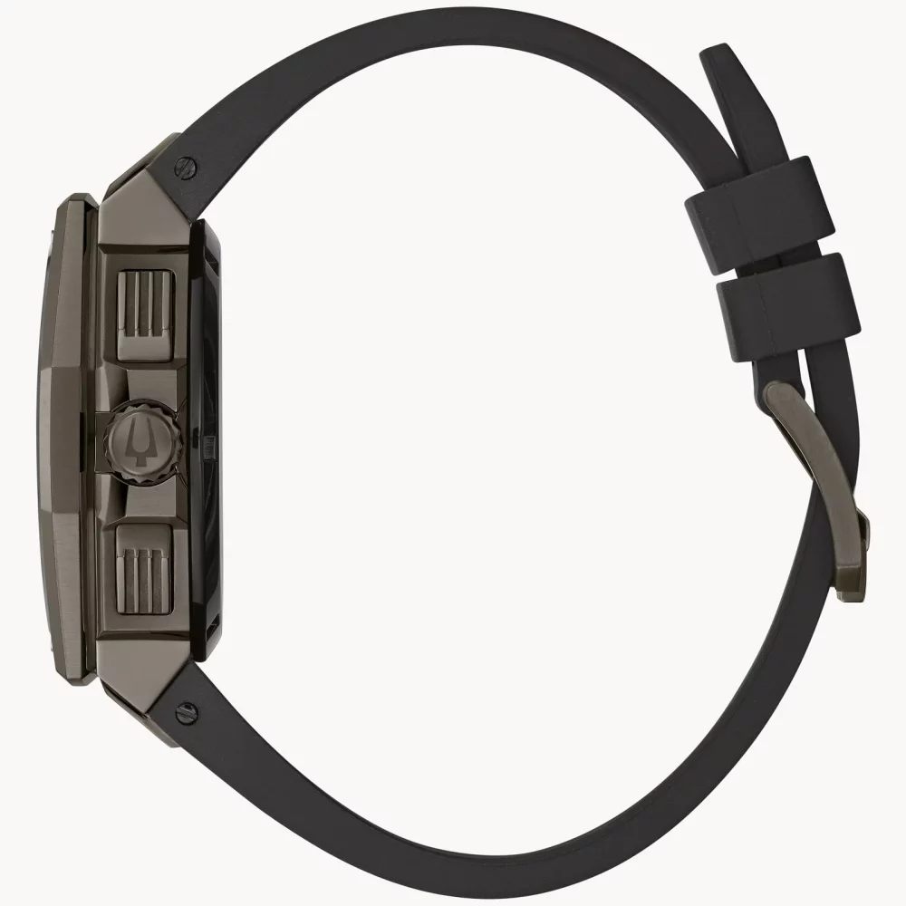 Montre grise pour homme de la collection Bulova® Series X avec bracelet en caoutchouc.