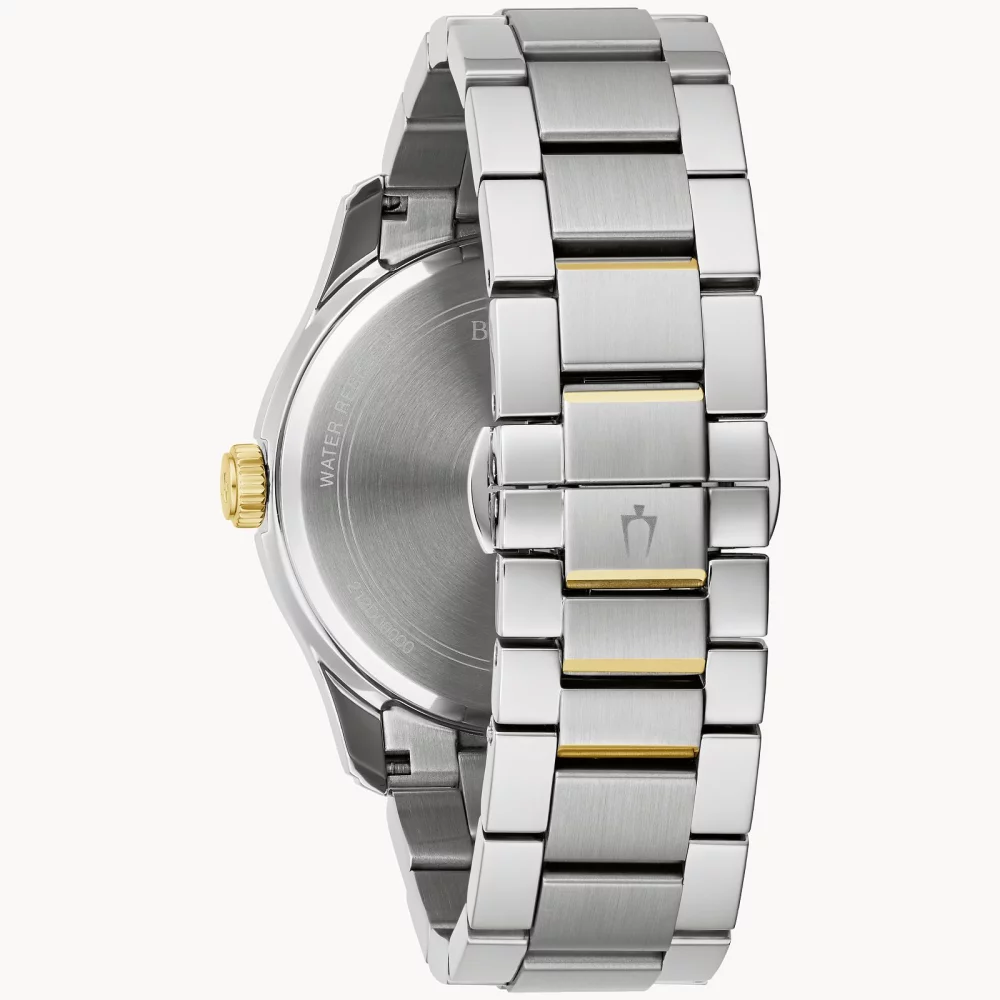 Bulova® Classic Collection Men's Silver Wilton Watch w/Golden Roman Numeral Markers