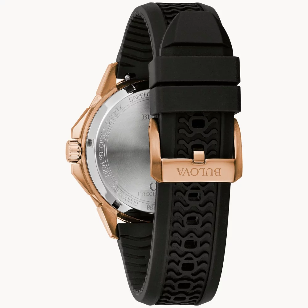 Bulova® Marine Star® Collection Men's Gold Rose Watch w/Round Brown Dial
