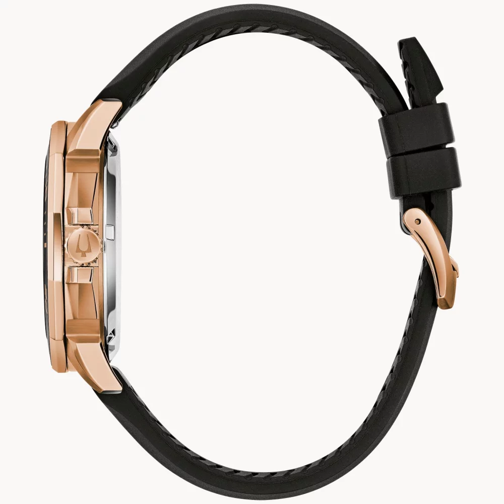 Bulova® Marine Star® Collection Men's Gold Rose Watch w/Round Brown Dial