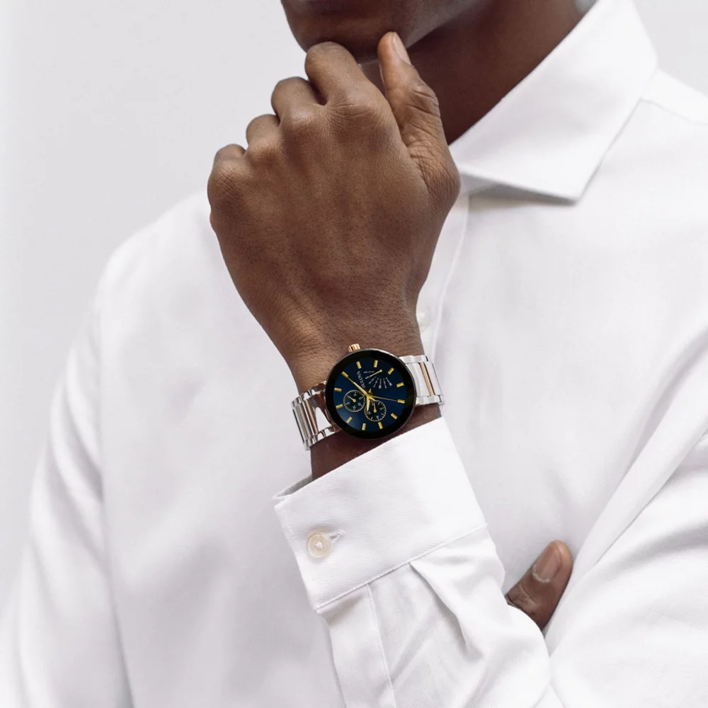 Montre Bulova® Modern Collection pour hommes en deux tons Futuro avec cadran bleu rond (40 mm)