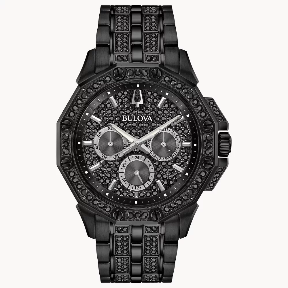 Montre Bulova® Crystal Collection pour hommes, modèle Octava en noir