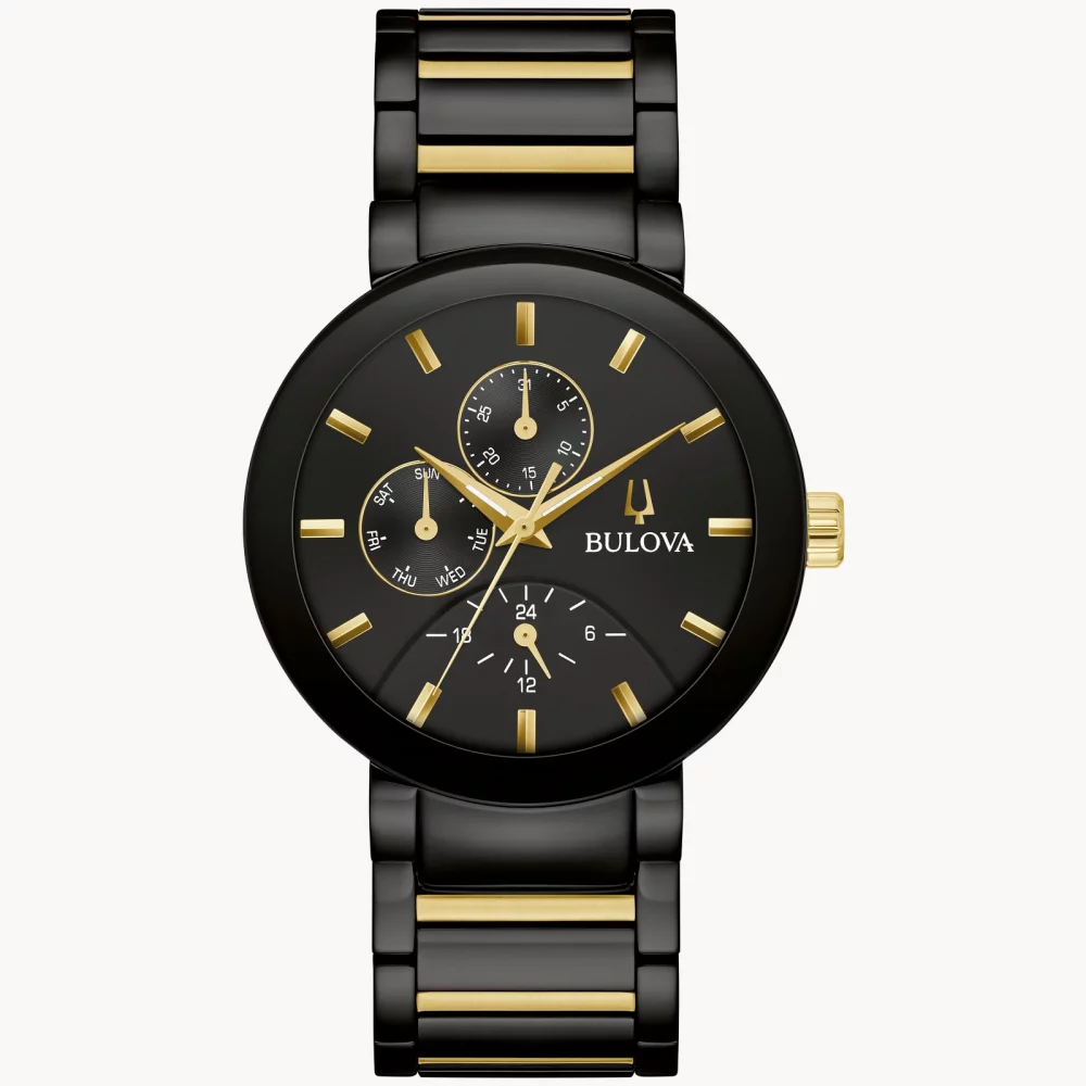 Bulova® Modern Collection Men's Black Futuro Watch w/Gold Accents