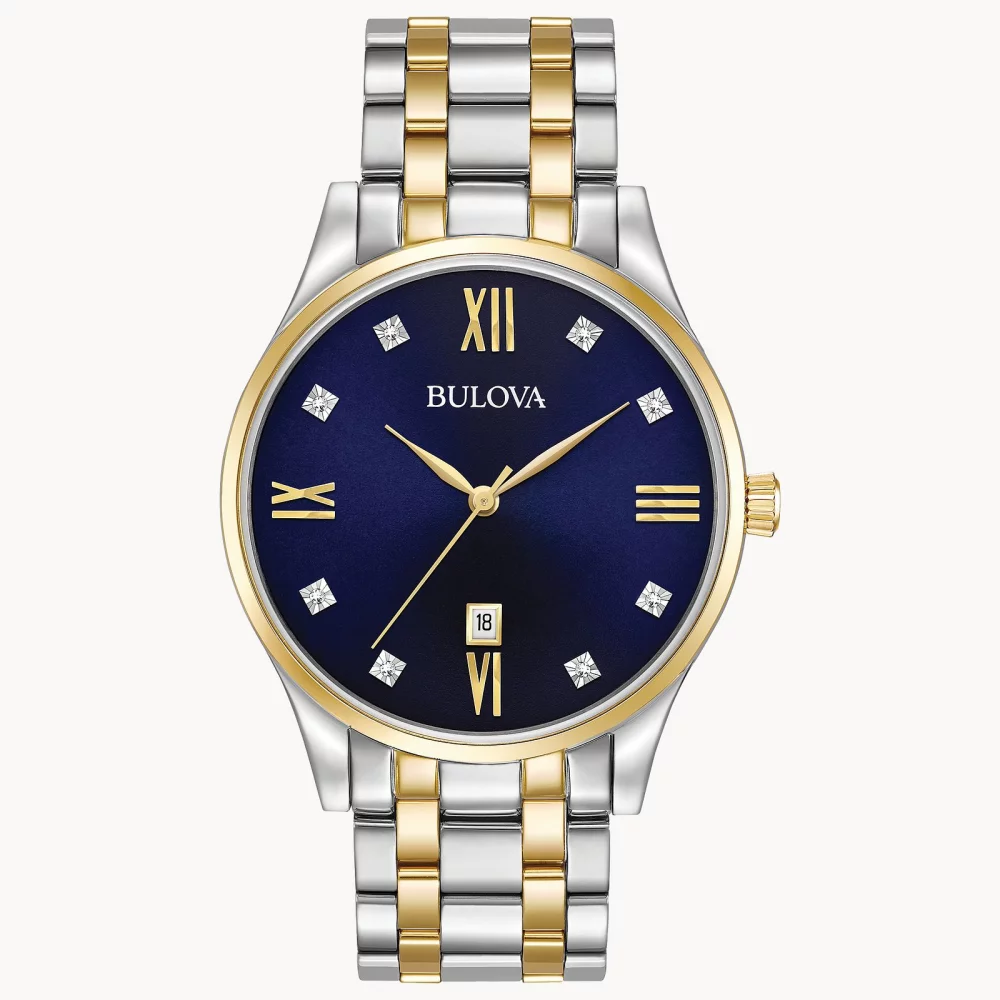Bulova® Classic Collection Men's Two Tone Watch w/Diamonds