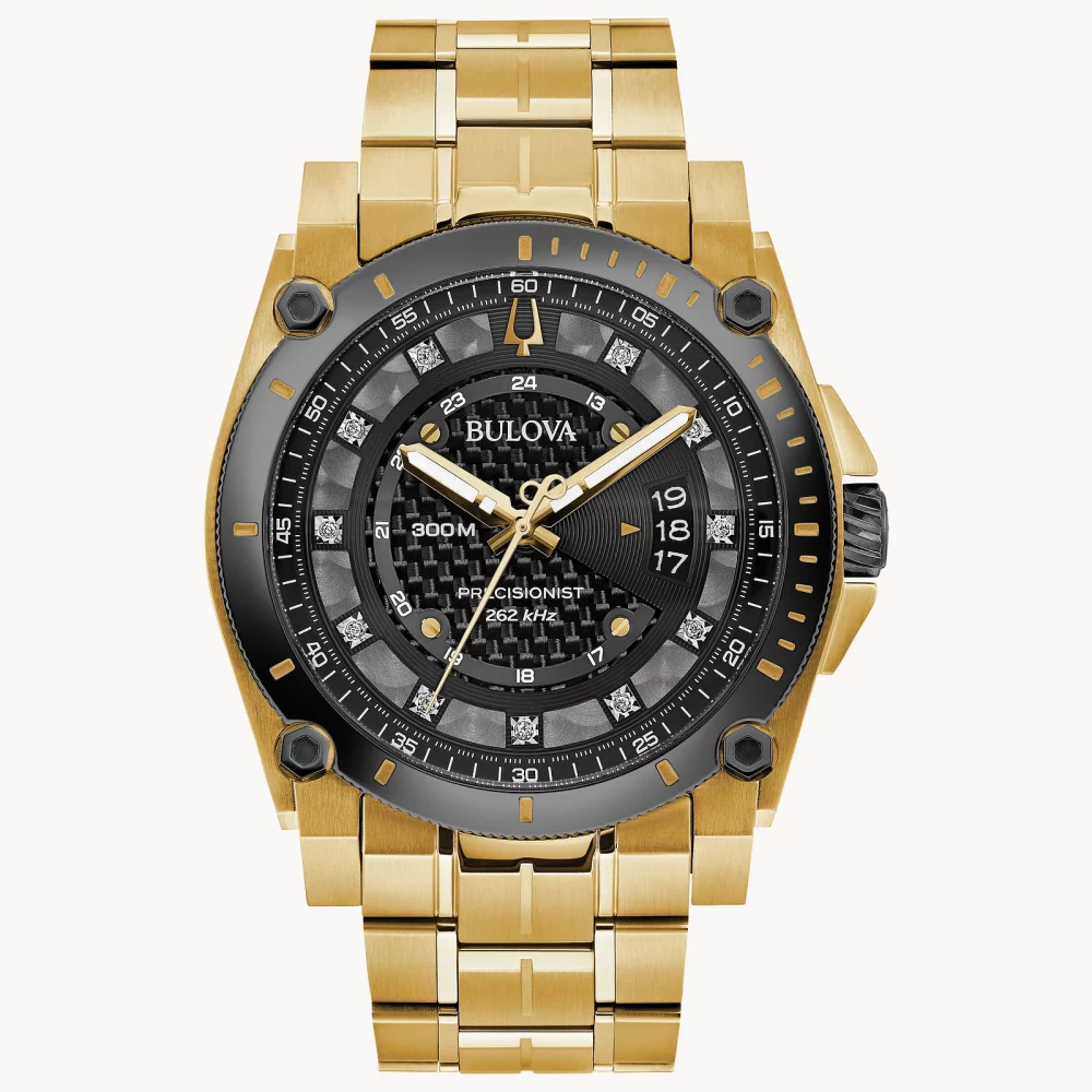 Montre Bulova® Icon Collection pour hommes en or avec diamants Precisionist