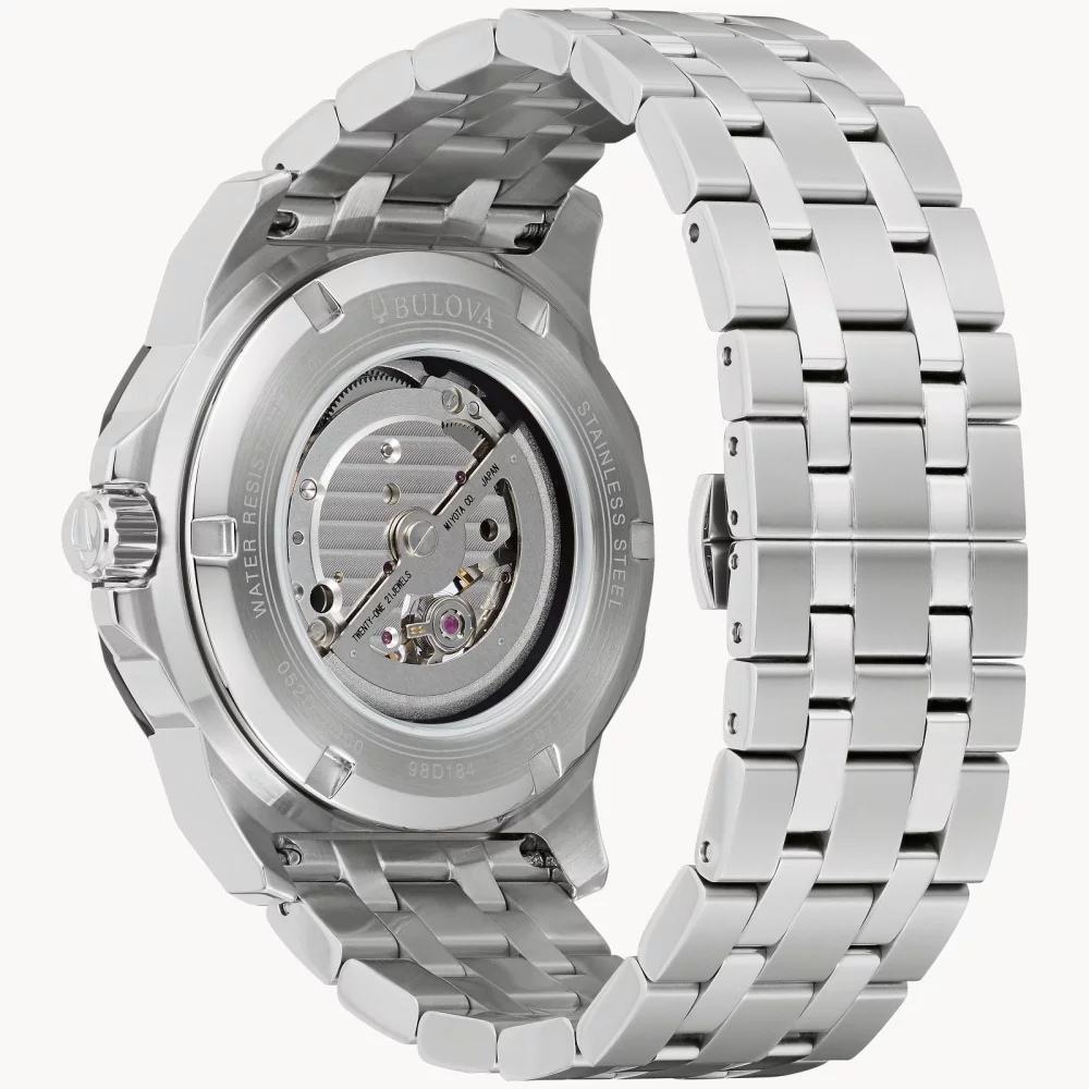 Bulova® Marc Anthony Collection Men's Silver Automatic Marine Star® Watch w/Round Blue Dial